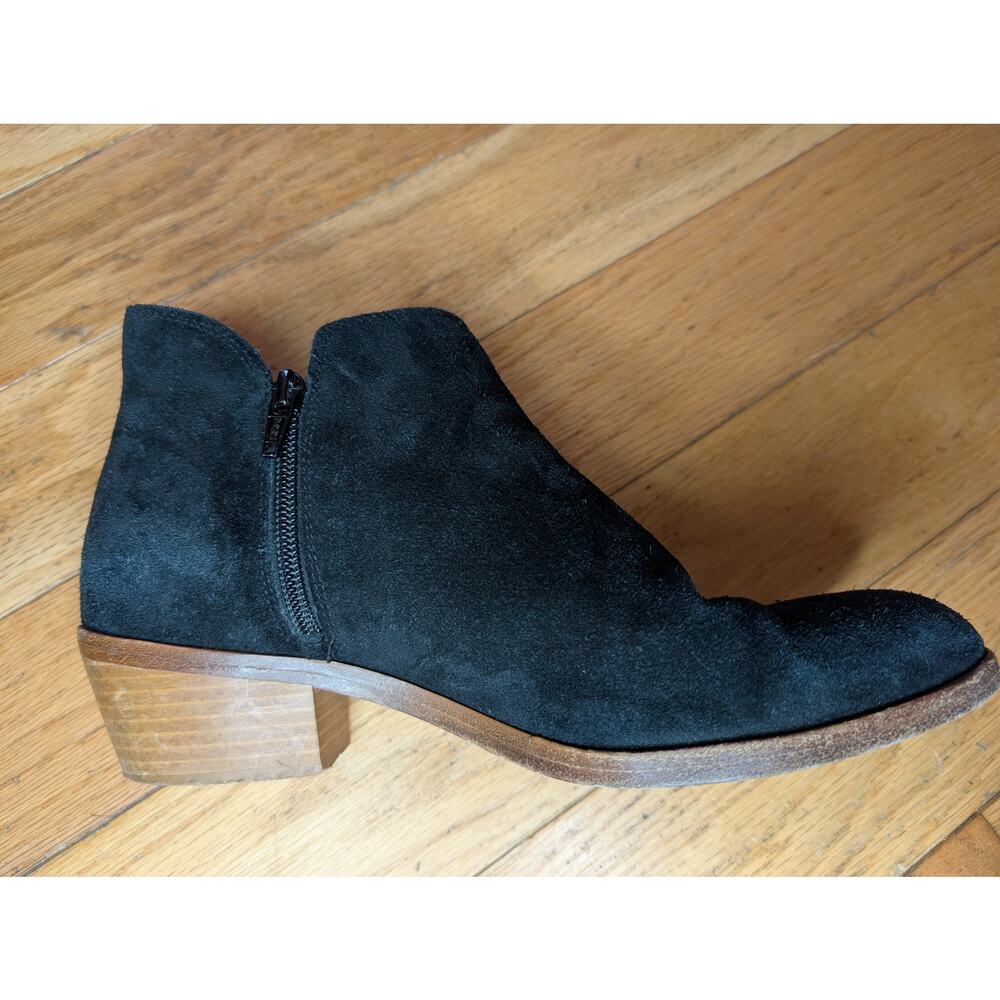 Vero Cuoio Women's Black Suede Ankle Boots Block Heel Made in Italy Size 9